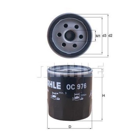 OC 280 MAHLE ORIGINAL 79817362 Oliefilter Opschroeffilter